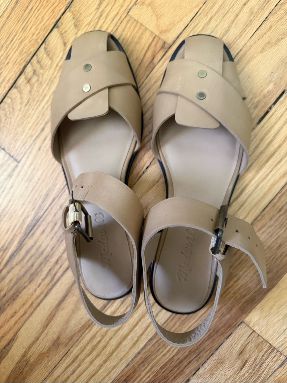 Madewell Tan Leather Slingback Sandals